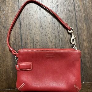 Coach Red Leather Wristlet